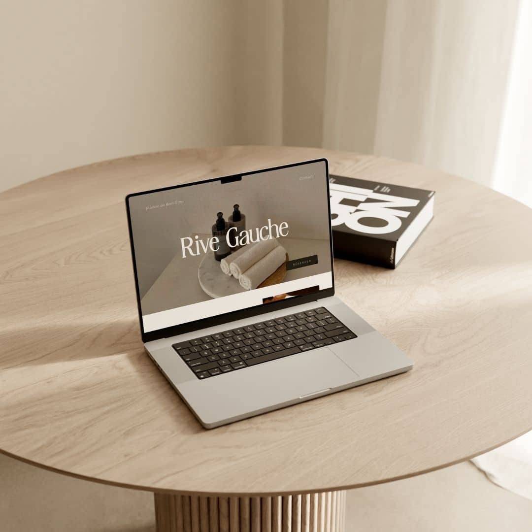 Mockup site web Rive Gauche - Maison de Bien-Être, créé par un studio de branding beauté et bien-être